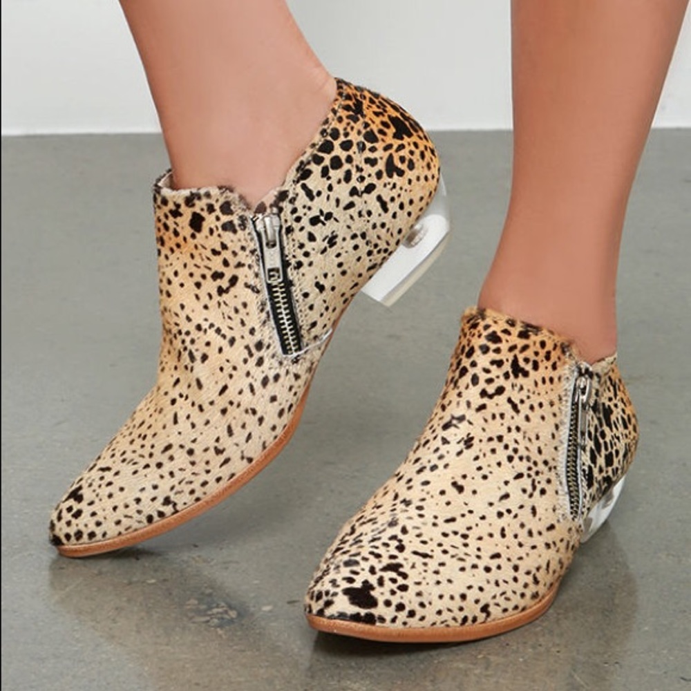 Matisse leopard print shoes with a clear heel!